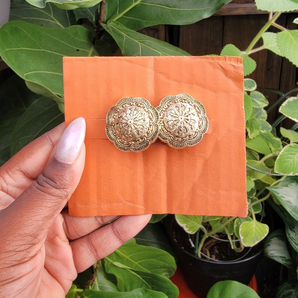 Gold Vintage Clip On Earrings